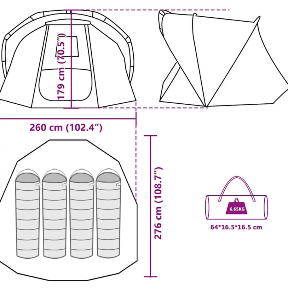 vidaXL Tienda de pesca para 4 personas impermeable marrón Marrón Online