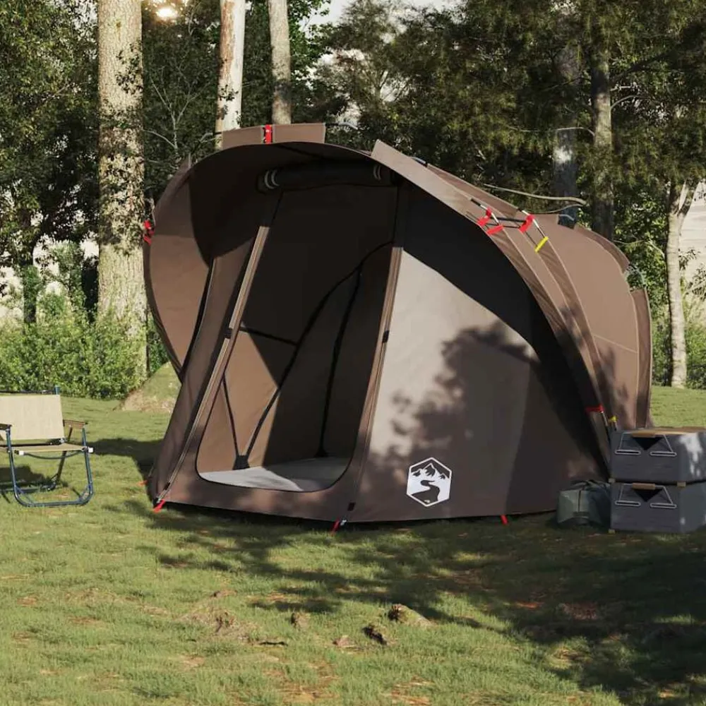 vidaXL Tienda de pesca para 4 personas impermeable marrón Marrón Online