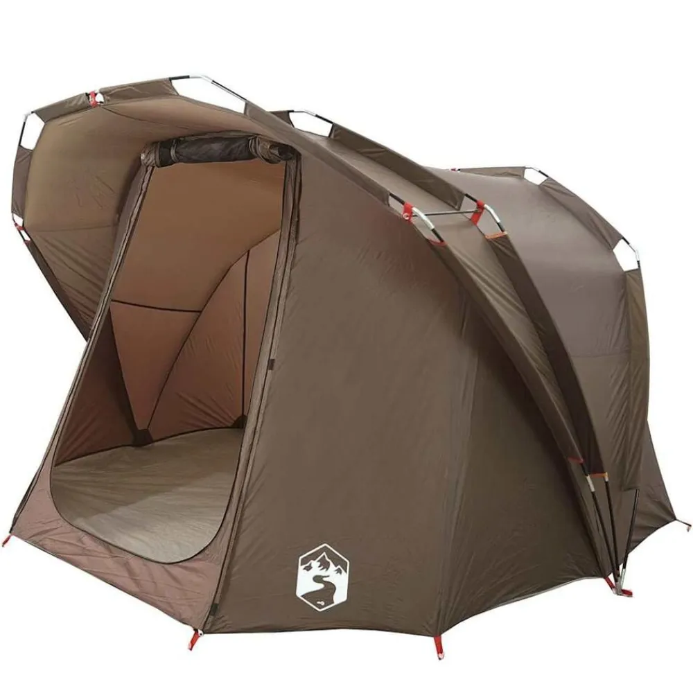 vidaXL Tienda de pesca para 4 personas impermeable marrón Marrón Online