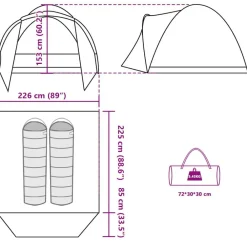 vidaXL Actividades Al Aire Libre-Tienda de pesca para 2 personas impermeable