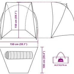 vidaXL Actividades Al Aire Libre-Tienda de pesca para impermeable