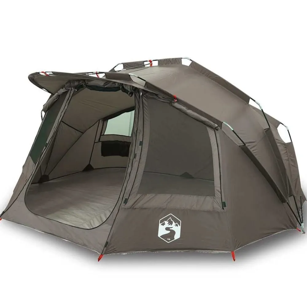 vidaXL Tienda de pesca para 5 personas impermeable Gris