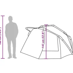 vidaXL Tienda de pesca para 5 personas impermeable Gris