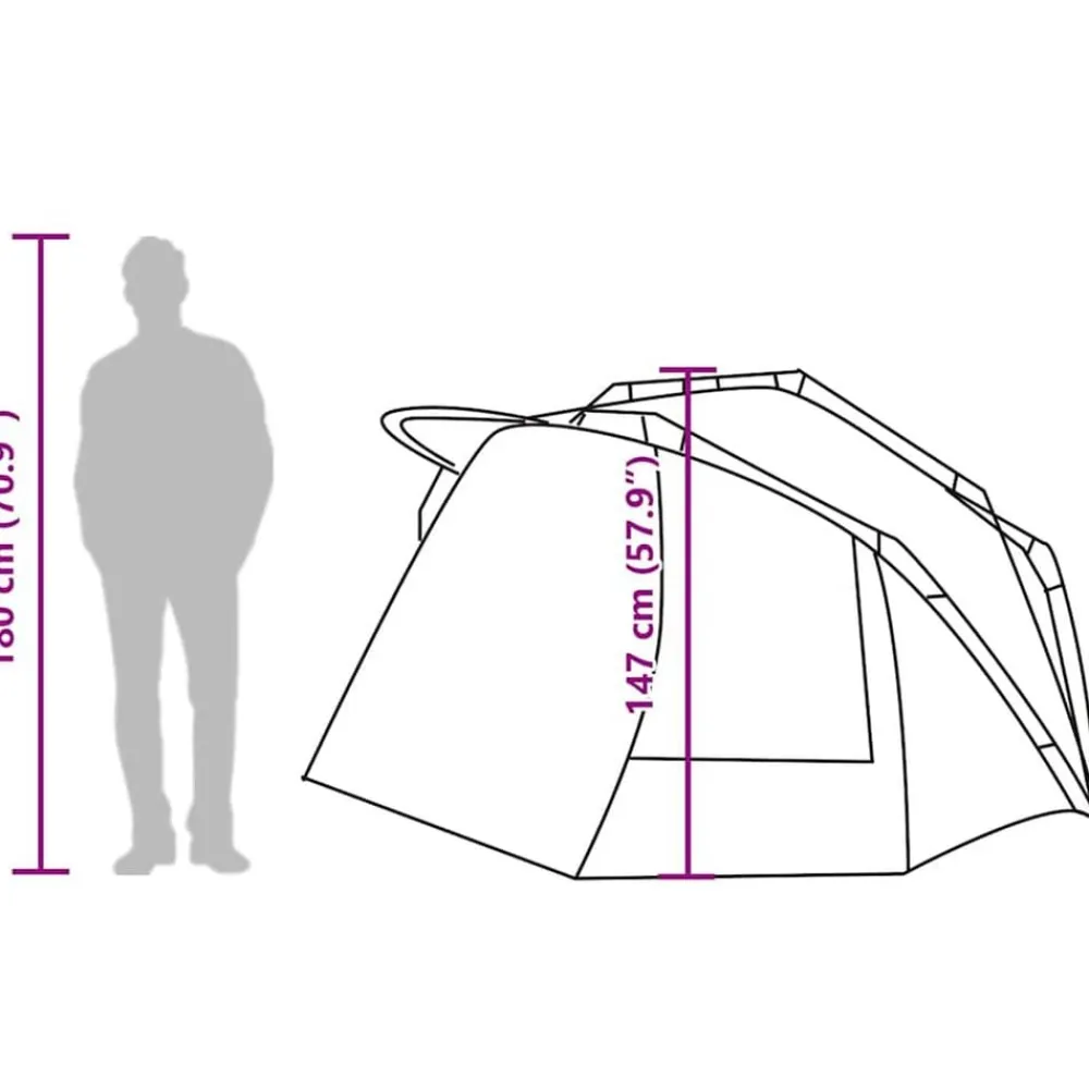 vidaXL Tienda de pesca para 5 personas impermeable Gris