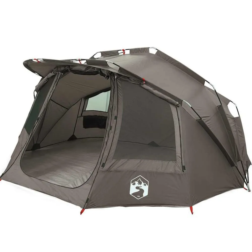 vidaXL Tienda de pesca para 5 personas impermeable Gris