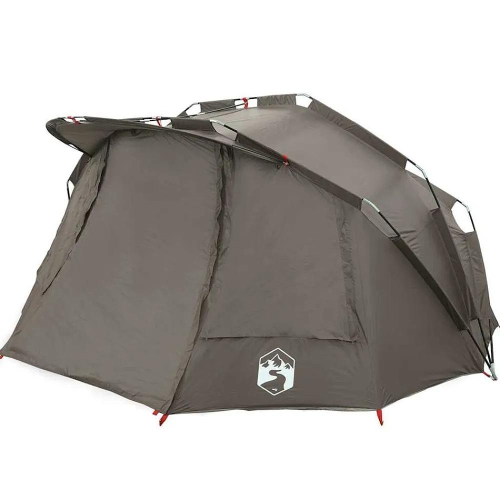 vidaXL Tienda de pesca para 5 personas impermeable Gris