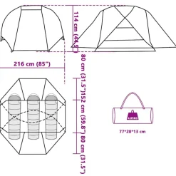 vidaXL Tienda de pesca para 3 personas impermeable marrón Marr&oacute;n