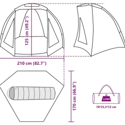 vidaXL Tienda de pesca para impermeable marrón Marr&oacute;n Outlet