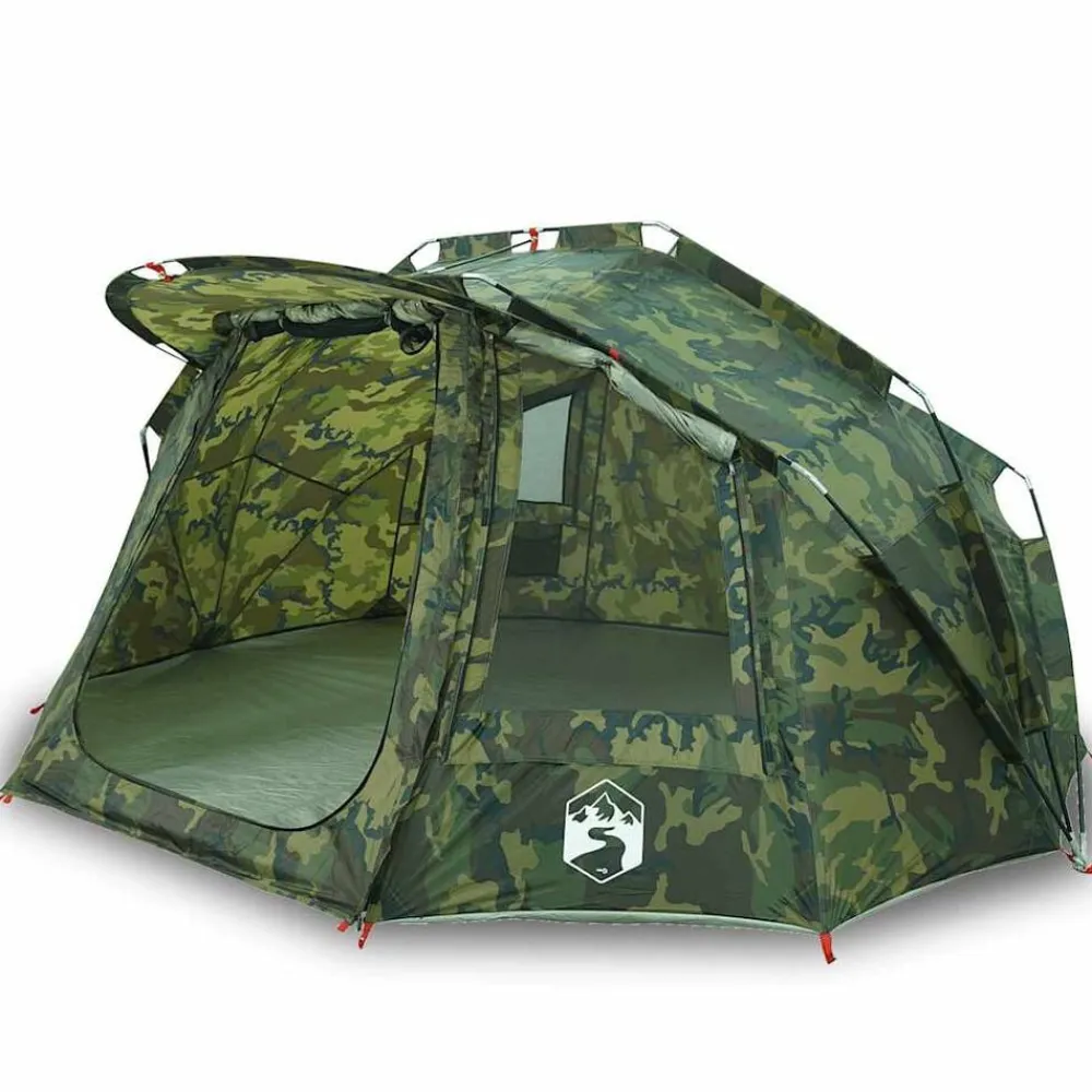 vidaXL Tienda de pesca para 5 personas impermeable Camuflaje Best