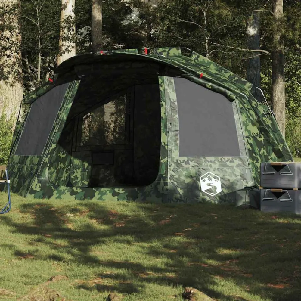 vidaXL Tienda de pesca para 5 personas impermeable Camuflaje Best