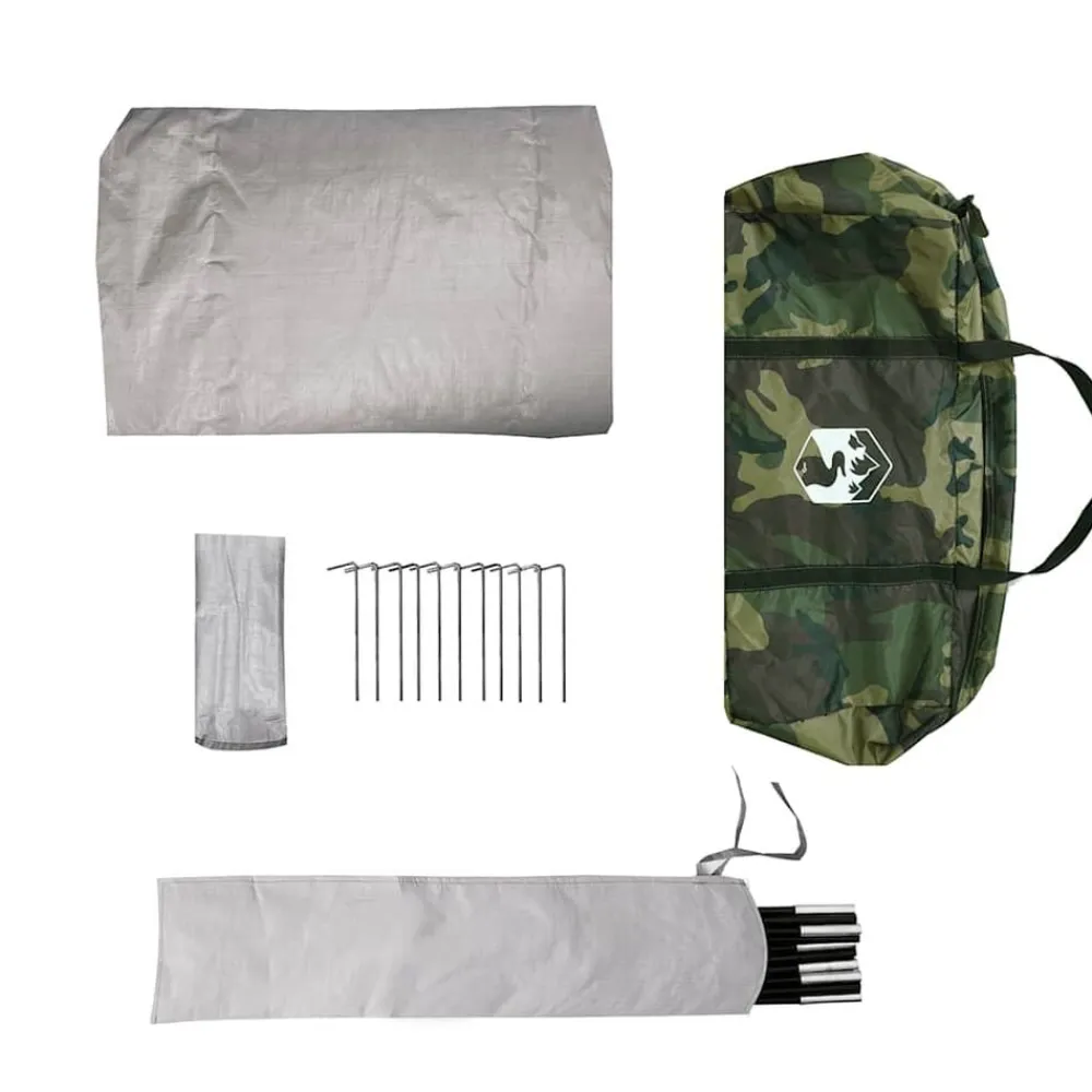 vidaXL Tienda de pesca para 5 personas impermeable Camuflaje Best