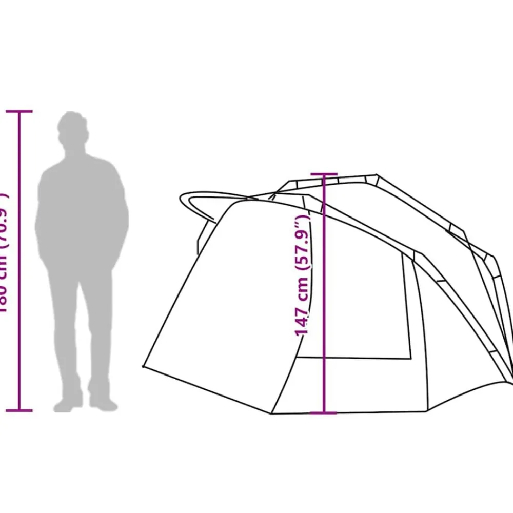 vidaXL Tienda de pesca para 5 personas impermeable Camuflaje Best