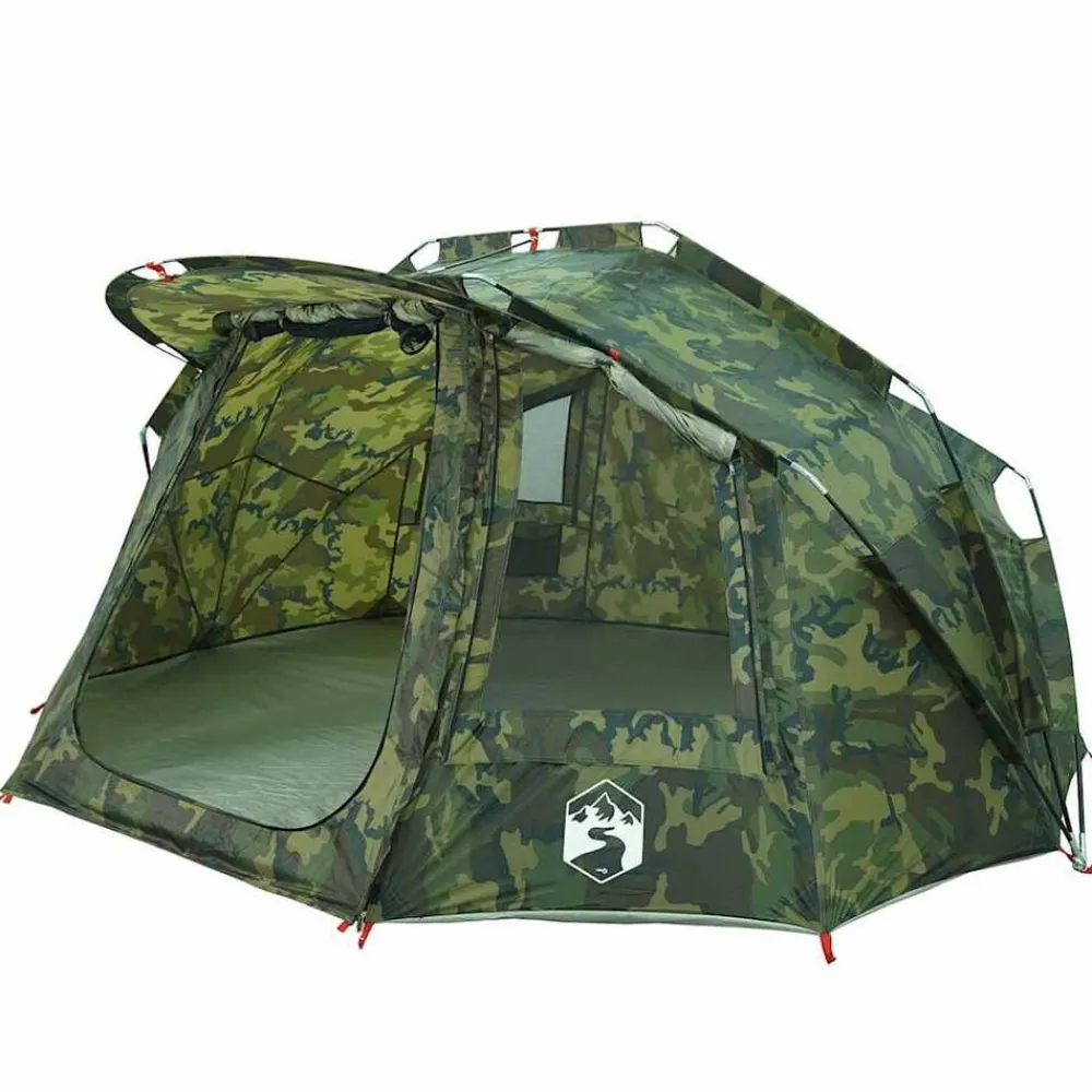 vidaXL Tienda de pesca para 5 personas impermeable Camuflaje Best