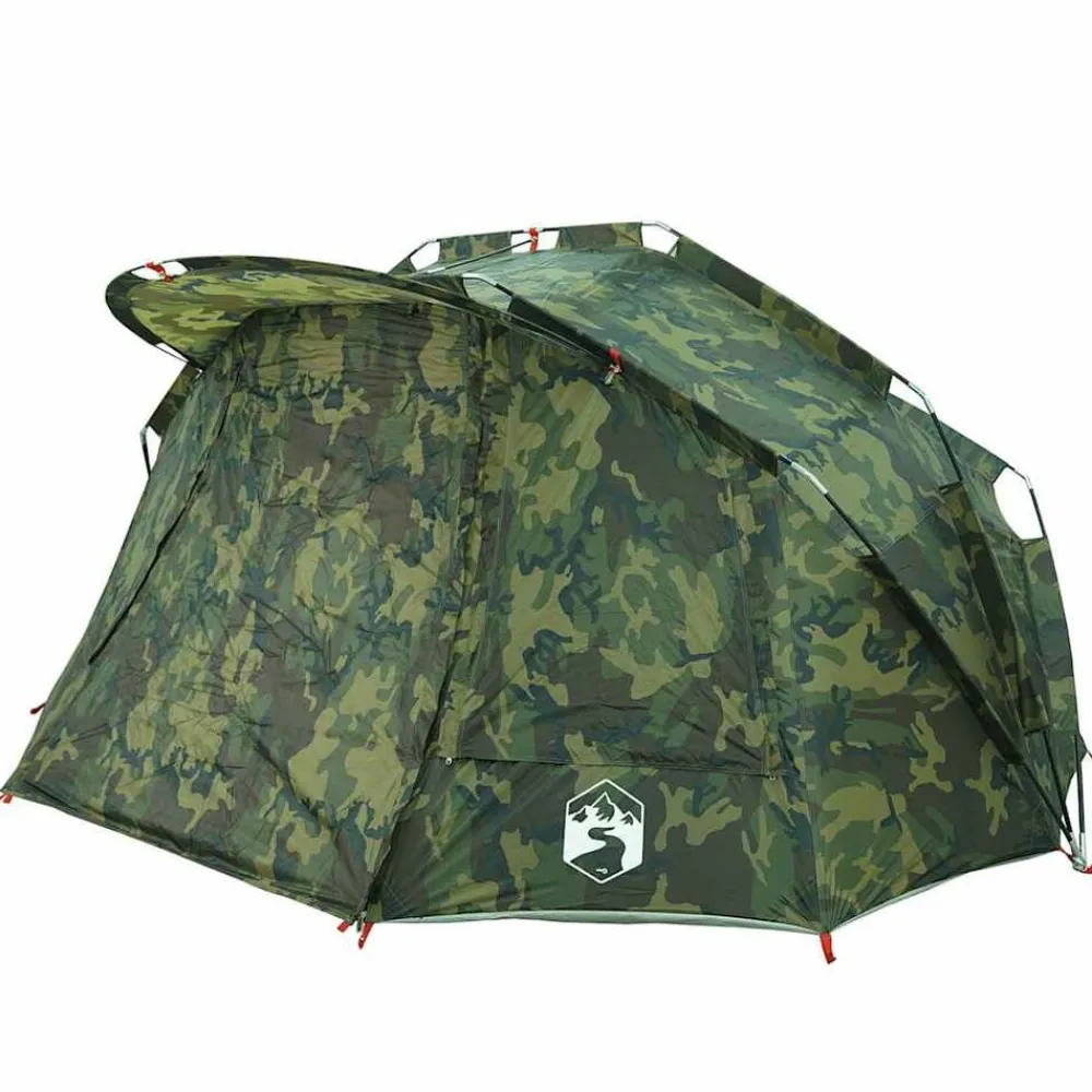 vidaXL Tienda de pesca para 5 personas impermeable Camuflaje Best