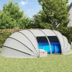 vidaXL Tienda de piscina tipo cúpula 538 x 440 x 204 cm Gris Hot