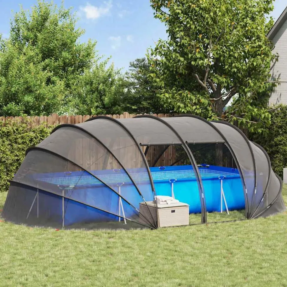 vidaXL Piscina Y Spa-Tienda de piscina tipo cúpula 538 x 440 x 204 cm