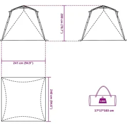 vidaXL Tienda de playa 4 personas impermeable apertura rápida Gris New