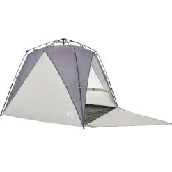vidaXL Tienda de playa 4 personas impermeable apertura rápida Gris New