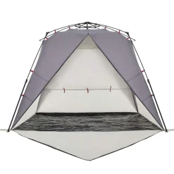 vidaXL Tienda de playa 4 personas impermeable apertura rápida Gris New