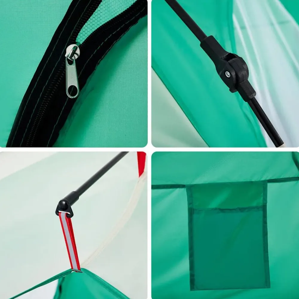 vidaXL Tienda de playa 3 personas impermeable apertura rápida verde Verde mar Clearance
