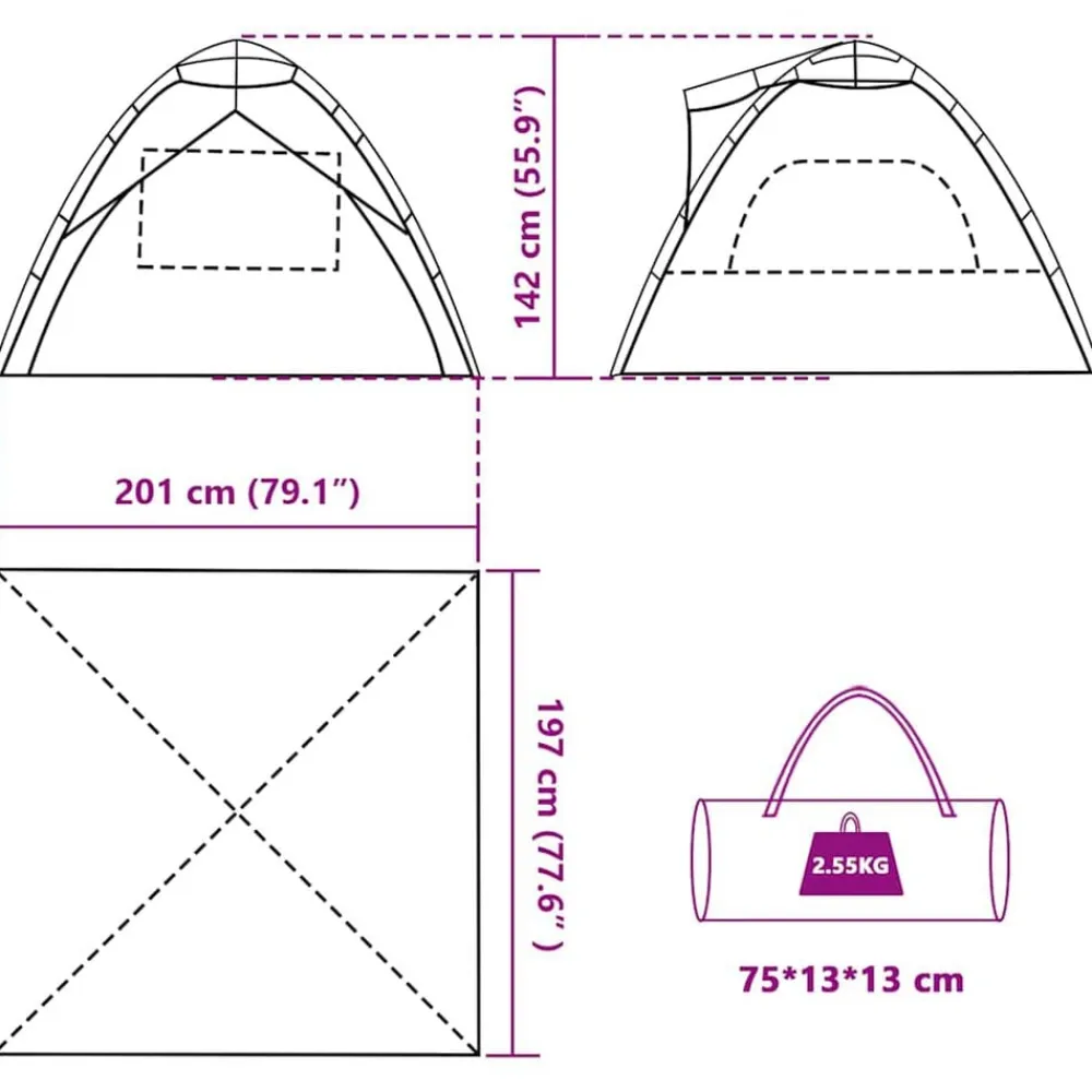 vidaXL Tienda de playa 3 personas impermeable apertura rápida verde Verde mar Clearance