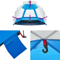 vidaXL Tienda de playa 2 personas impermeable apertura rápida azul Azul celeste Clearance