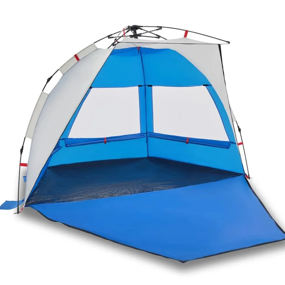 vidaXL Tienda de playa 2 personas impermeable apertura rápida azul Azul celeste