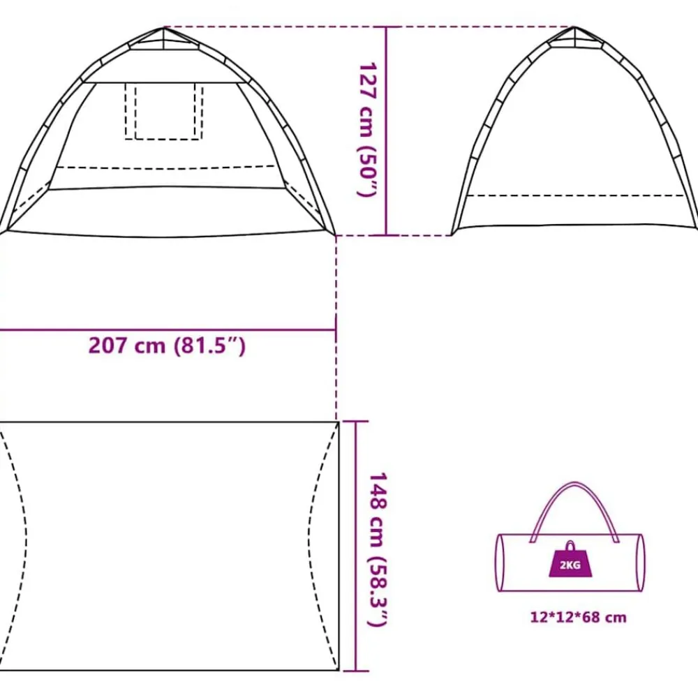 vidaXL Tienda de playa 2 personas impermeable apertura rápida azul Azul celeste Discount