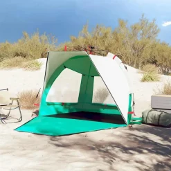 vidaXL Tienda de playa 2 personas impermeable apertura rápida verde Verde mar Online