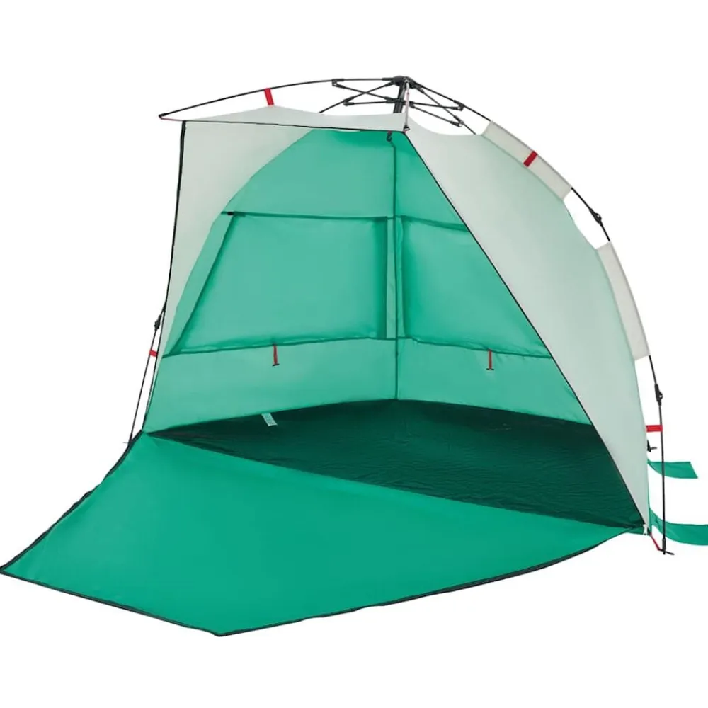vidaXL Tienda de playa 2 personas impermeable apertura rápida verde Verde mar Online
