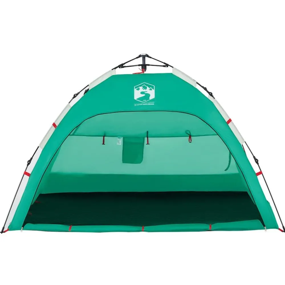 vidaXL Tienda de playa 2 personas impermeable apertura rápida Verde New