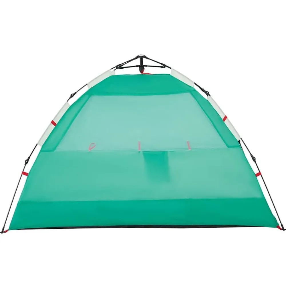 vidaXL Tienda de playa 2 personas impermeable apertura rápida Verde New