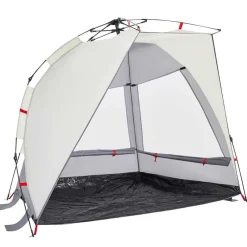 vidaXL Tienda de playa 2 personas impermeable apertura rápida Gris