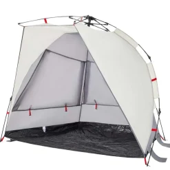 vidaXL Tienda de playa 2 personas impermeable apertura rápida Gris