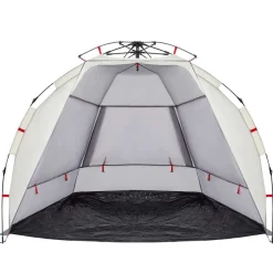 vidaXL Tienda de playa 2 personas impermeable apertura rápida Gris