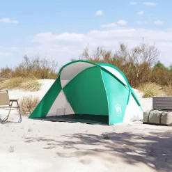 vidaXL Actividades Al Aire Libre-Tienda de playa 2 personas impermeable apertura rápida verde
