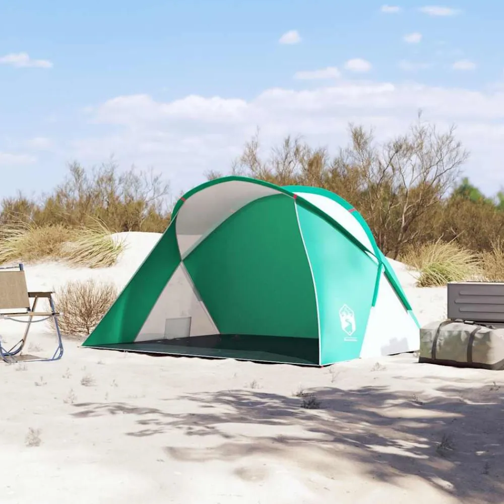 vidaXL Actividades Al Aire Libre-Tienda de playa 2 personas impermeable apertura rápida verde