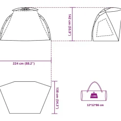 vidaXL Tienda de playa 2 personas impermeable apertura rápida Gris Clearance