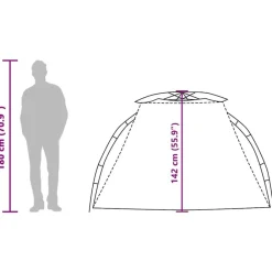 vidaXL Tienda de playa 2 personas impermeable apertura rápida Gris Clearance