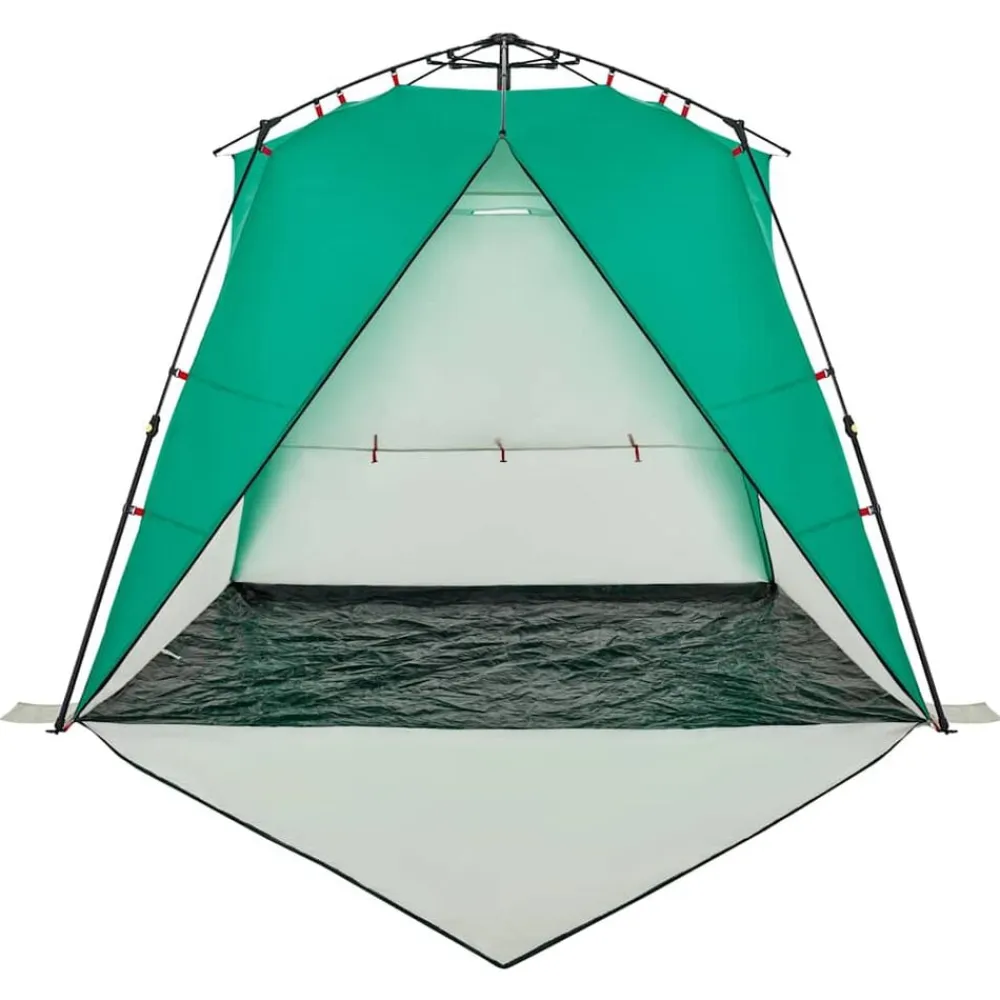vidaXL Tienda de playa 4 personas impermeable apertura rápida verde Verde mar Online