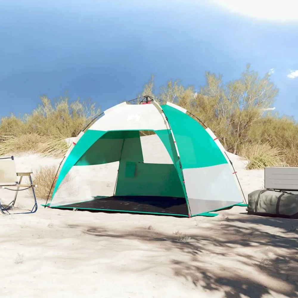 vidaXL Tienda de playa 2 personas impermeable apertura rápida verde Verde mar Hot