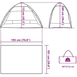 vidaXL Actividades Al Aire Libre-Tienda de playa 2 personas impermeable apertura rápida