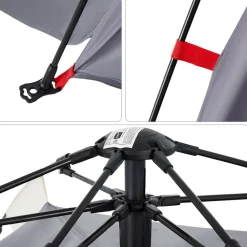 vidaXL Tienda de playa 3 personas impermeable apertura rápida Gris Outlet