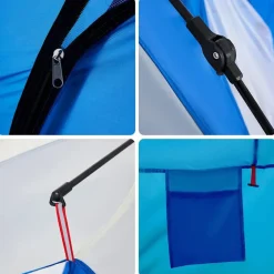 vidaXL Tienda de playa 3 personas impermeable apertura rápida azul Azul celeste Sale
