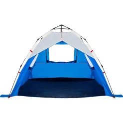 vidaXL Tienda de playa 3 personas impermeable apertura rápida azul Azul celeste Sale