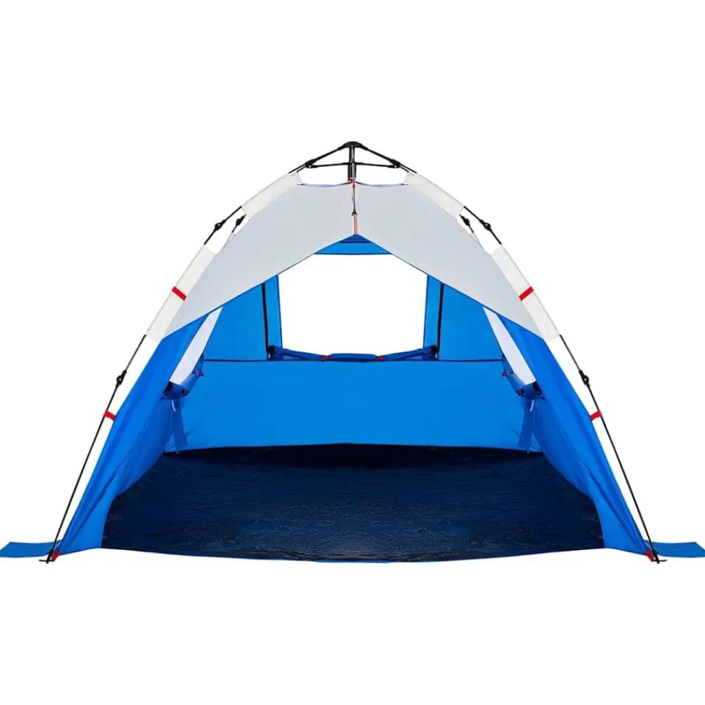 vidaXL Tienda de playa 3 personas impermeable apertura rápida azul Azul celeste Sale