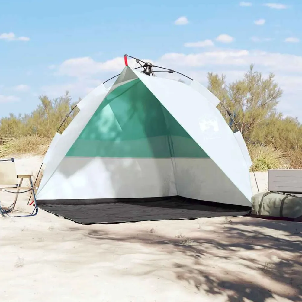 vidaXL Actividades Al Aire Libre-Tienda de playa impermeable apertura rápida verde agua