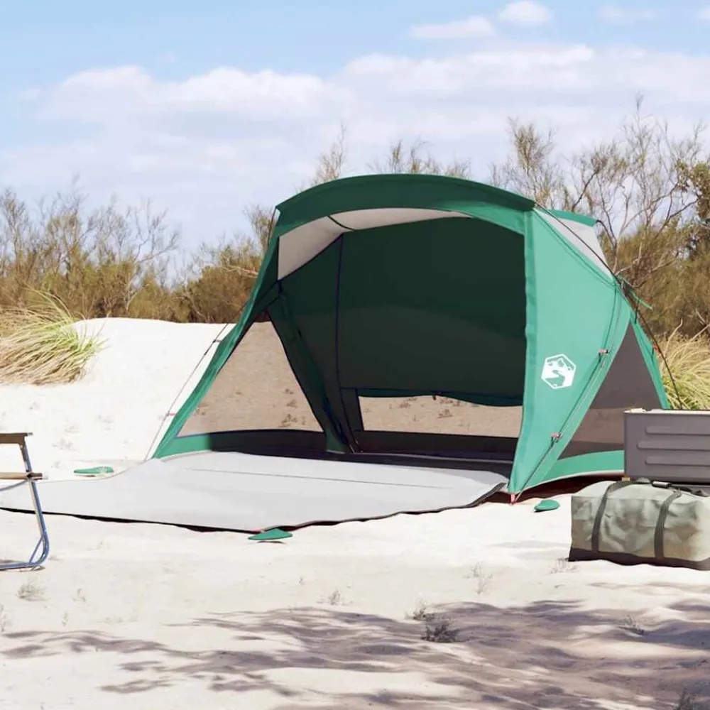 vidaXL Actividades Al Aire Libre-Tienda de playa para 2 personas impermeable verde agua