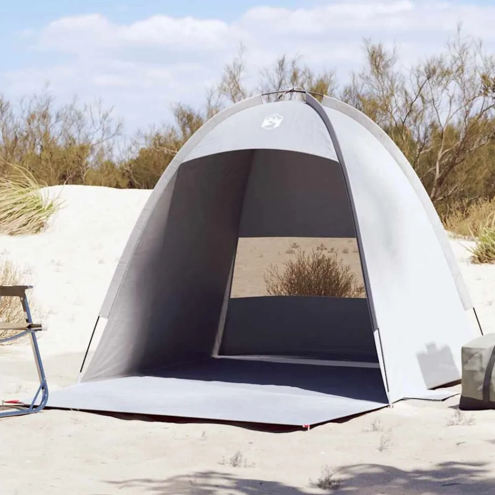 vidaXL Tienda de playa para 3 personas impermeable Gris