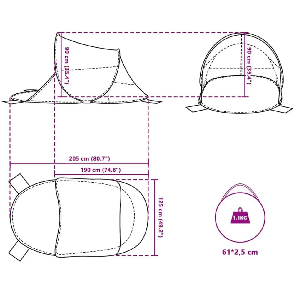 vidaXL Tienda de playa pop-up impermeable agua Verde
